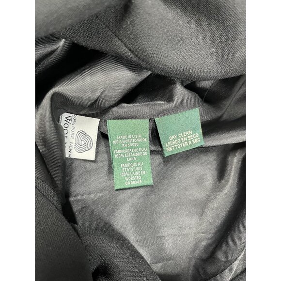 Lauren Ralph Lauren Blazer Womens 8 Black Wool Lined Double Breasted Made in USA - Picture 3 of 11